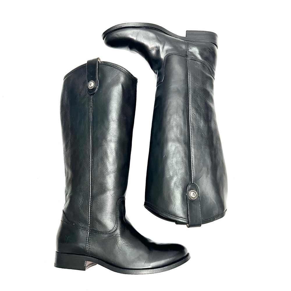 FRYE | Vintage 1990s women's black leather knee high equestrian riding boots - Picture 8 of 8